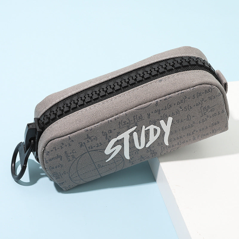 Wholesale Large Zipper and Large Capacity Canvas Pencil Case